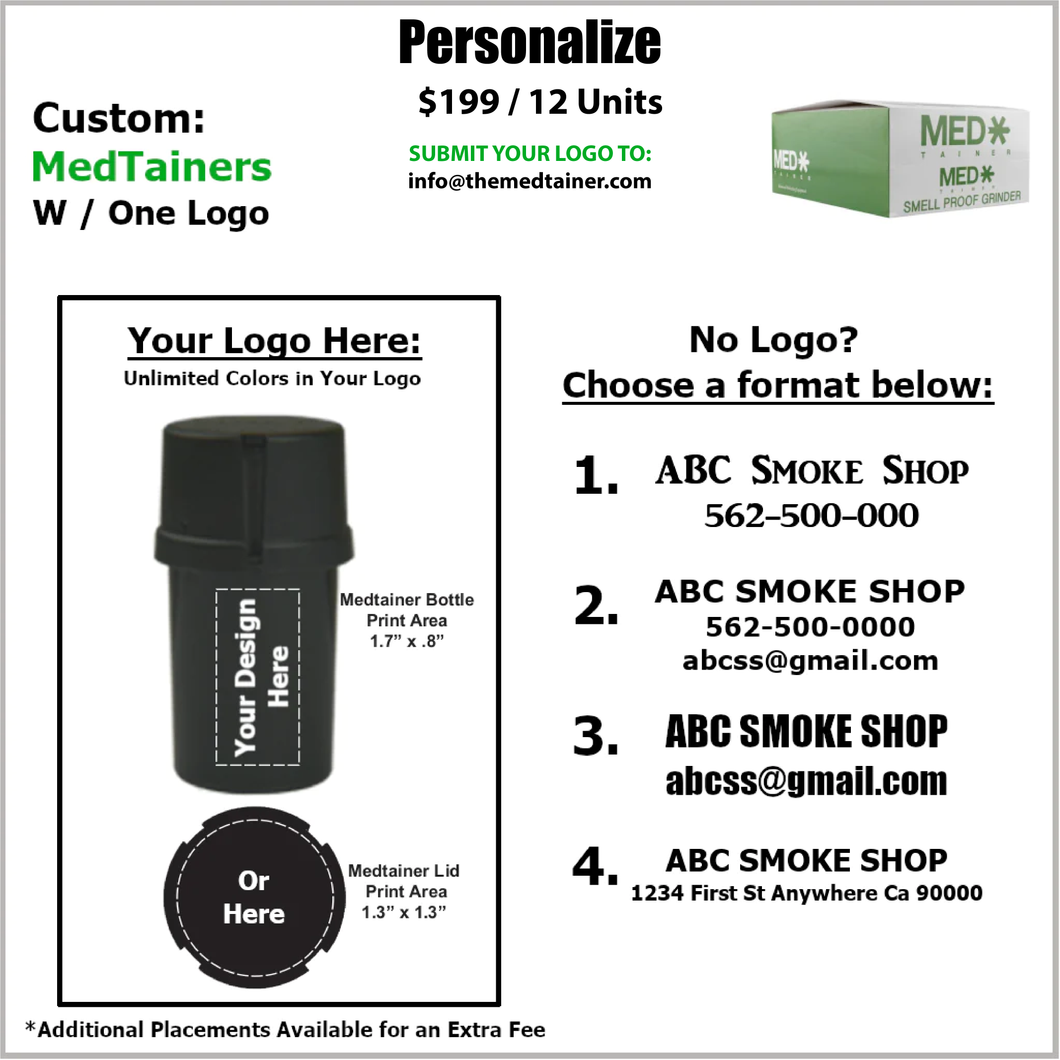 Custom or Personalize Medtainer (12 Units)