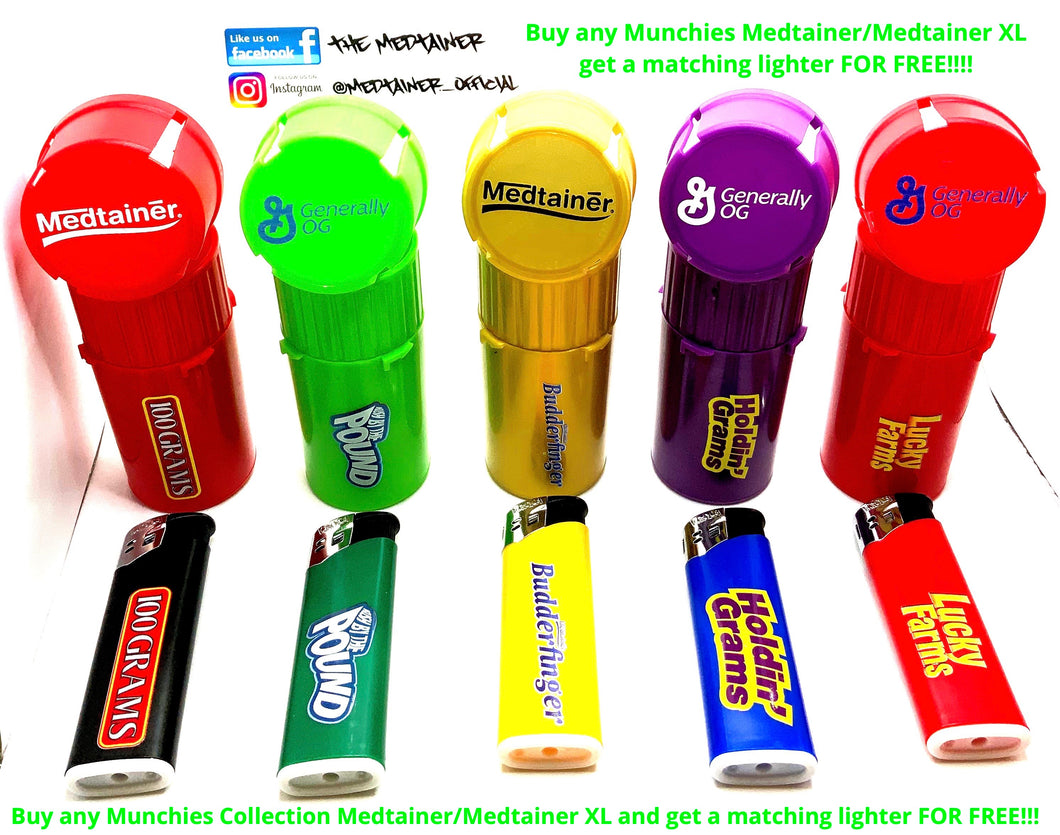 MUNCHIES MEDTAINER COLLECTION FREE LIGHTER WITH ANY MUNCHIES PURCHASE